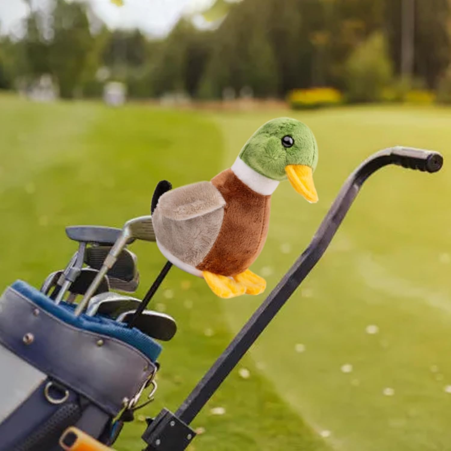 Funny Mallard Duck Golf Headcover, Animals Plush Golf Club Head Covers, Small Size Fits Hybird and Irons, Large Size Fits Standard 460cc Driver Head