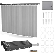 Foldable Shower Curtain Rod Set, Wall Mounted Shower Rail with Curtain