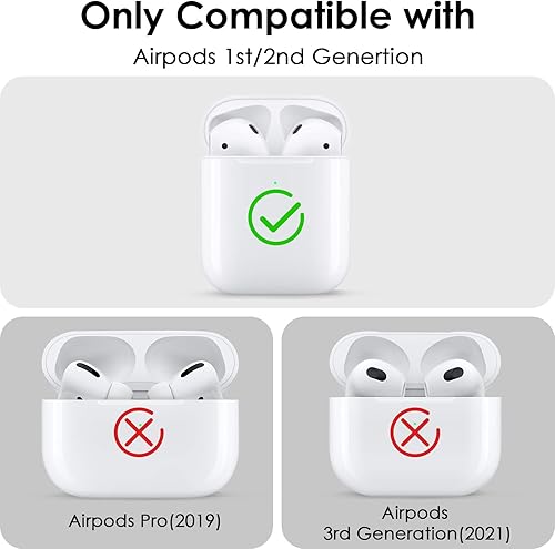 Miniatura 2 de Filoto - Funda para Airpods y Airpod para Apple Airpods 2 y 1, funda de carga, bonitas cápsulas de aire, accesorios de silicona, llavero, pompón,