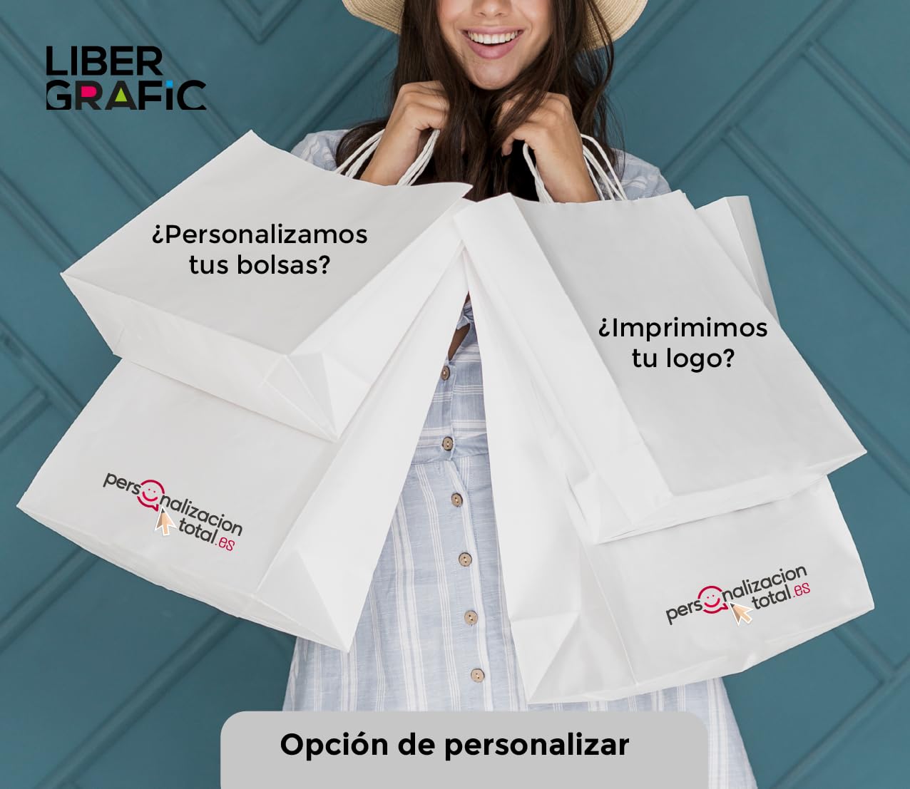 100 Bolsas de papel con asas Bolsa de papel para compras resistentes Bolsas para cumpleaños, regalos, bodas, fiestas, bolsas para tiendas de papel (20+8x24V, Blanco)