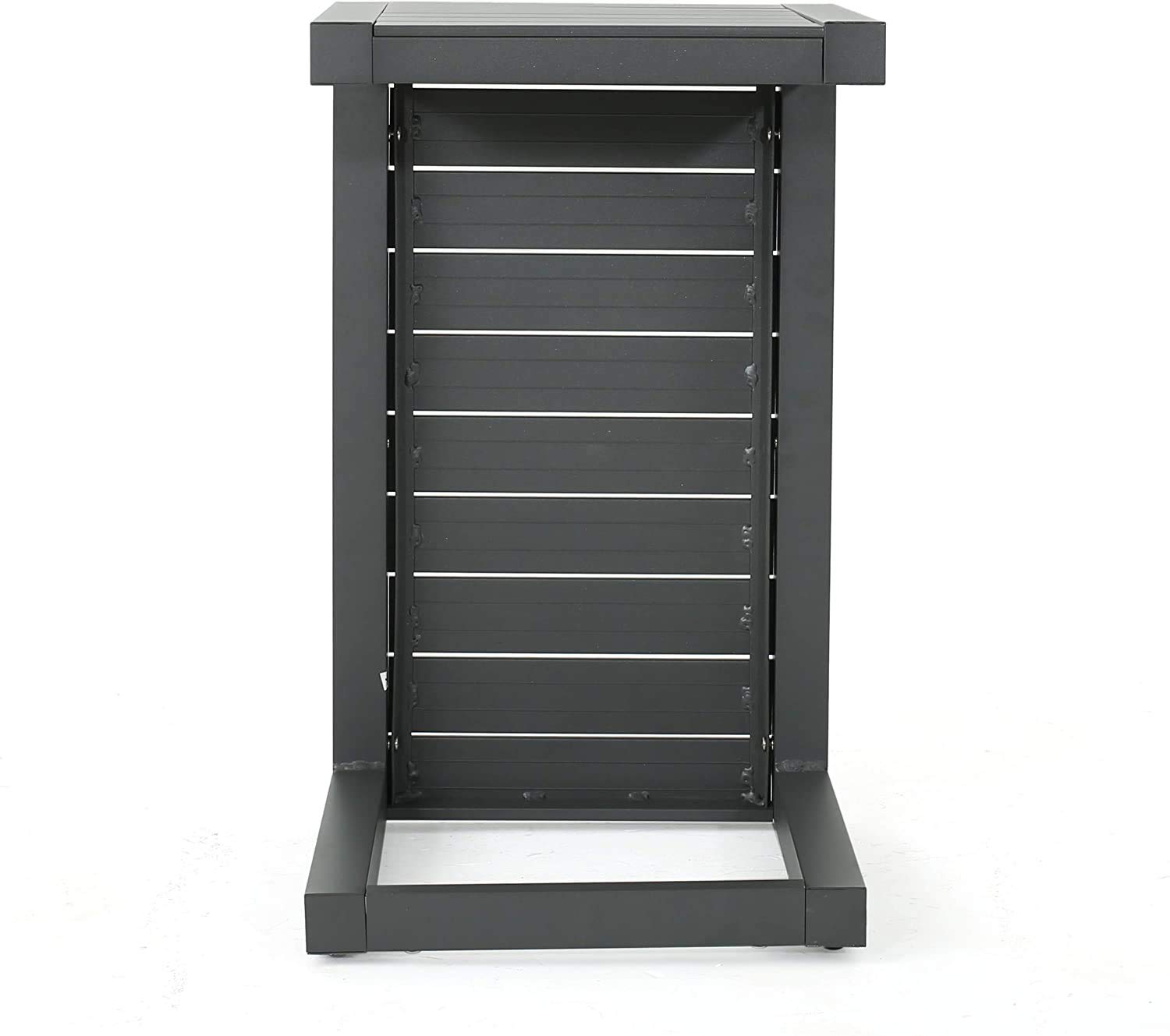 INDIAN DECOR. 45591 Home Outdoor Aluminum C-Shaped Side Table, Black 2