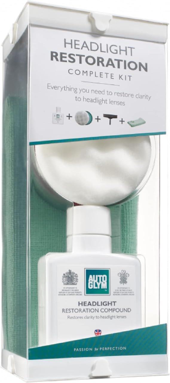 Autoglym Headlight Restoration Complete Kit, Quickly Restore Cloudy And