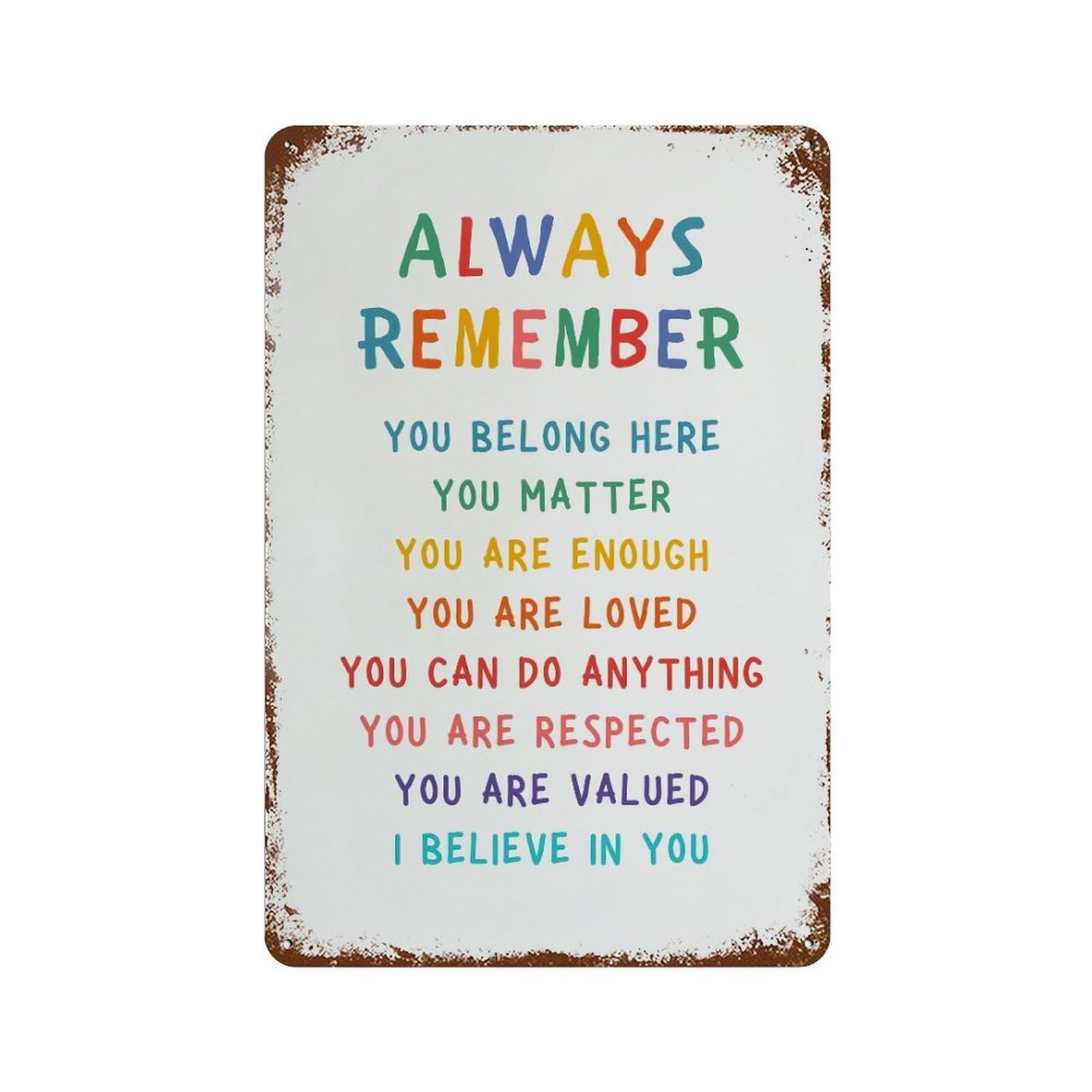 xiaoxiaoshen Affirmation Remember Mental Healthy Wall Decor Art Metal Tin Poster Modern Home Decor Art Home Bar Shop Decorations Vintage Sign 30x20cm