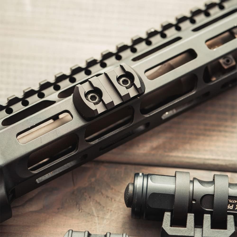Rail Picatinny Alluminio 9 Slot Kit con Viti, Dadi a T, Chiave Esagonale per Montaggio Paramani, Nero