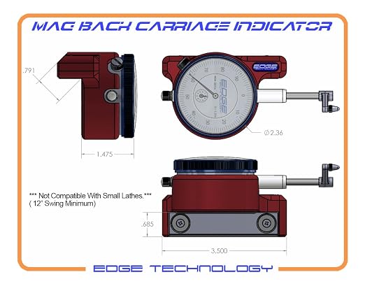 Indicador de Carro Magnético 1 pulg CNC aluminio miniatura 6