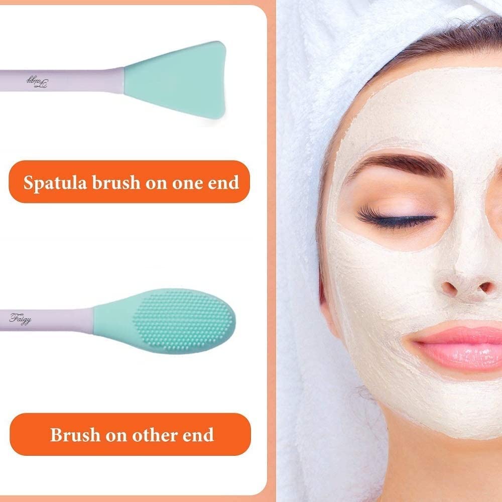 ZemGlam Silicone Face Scrubber Multipurpose, 3 in 1 Facial Cleansing Brush, Handheld Face Wash Brush for Pore Cleansing, Gentle Exfoliating, Removing Blackhead Brush 3