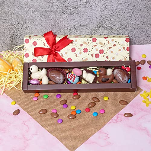 Image of Velvet Fine Chocolates Easter Chocolates in Shape of Eggs, Hens & Bunnies, 150g | Easter Chocolate Egg, Bunnies Gift Box