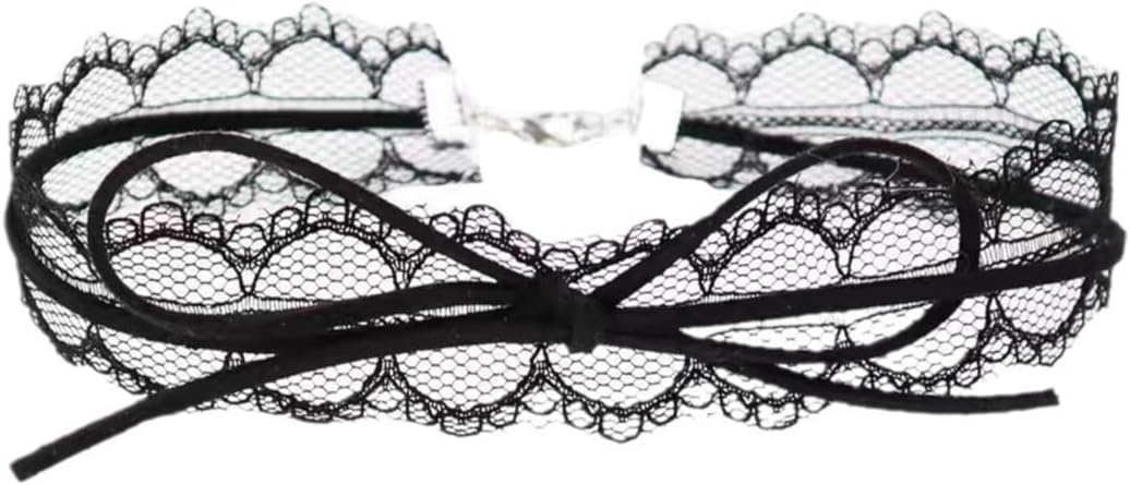 Bravace Lace Bow Choker Necklace for Women Layered Ballet Lace Collar Elegant Black Lolita Gothic Party Neck Jewelry Dainty Adjustable Velvet Ribbon Statement Minimalist Cute Trendy Accessory Gift - Image 5