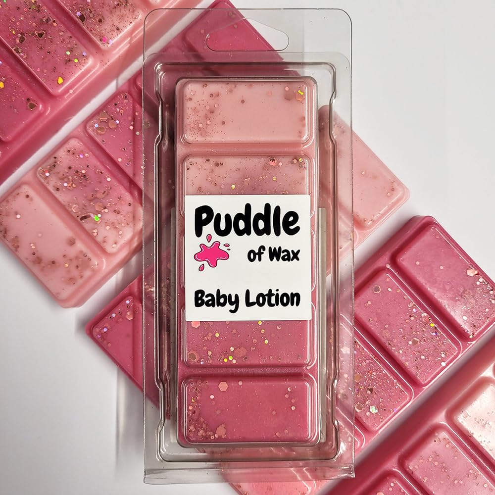 Puddle of Wax - Baby Lotion Soy Wax Melt Snap Bar - 50g - Calm & Relaxing Scent - Vegan Friendly - Made in the UK