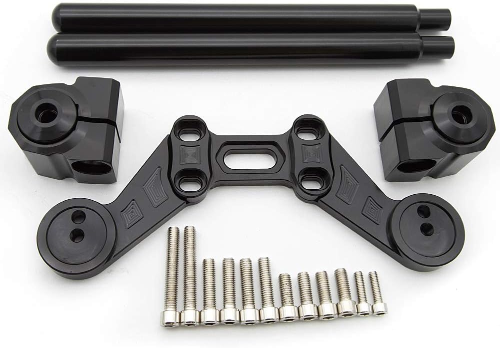 7/8" 22mm Universal Motorcycle Handlebar Tube + Lowering Triple Tree Front End Upper Top Clamp Set
