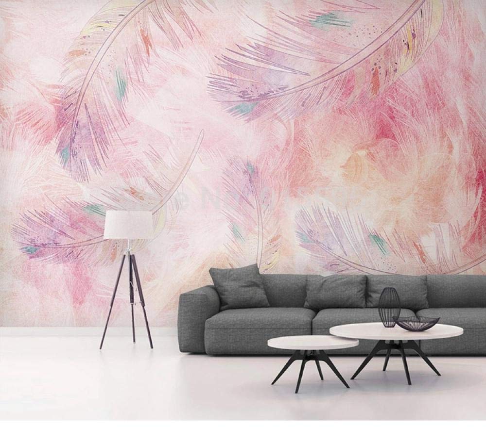 Décoration de la maison toile peinture haut de gamme WLLLO plume rose en 3D