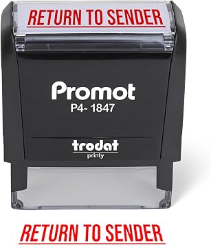 Promot Return to Sender Self-Inking Stamp - Red Ink Envelope Stamper for Office Supplies & Business Use - Rubber Stamps for Home Mail Organization - Return Address Stamp