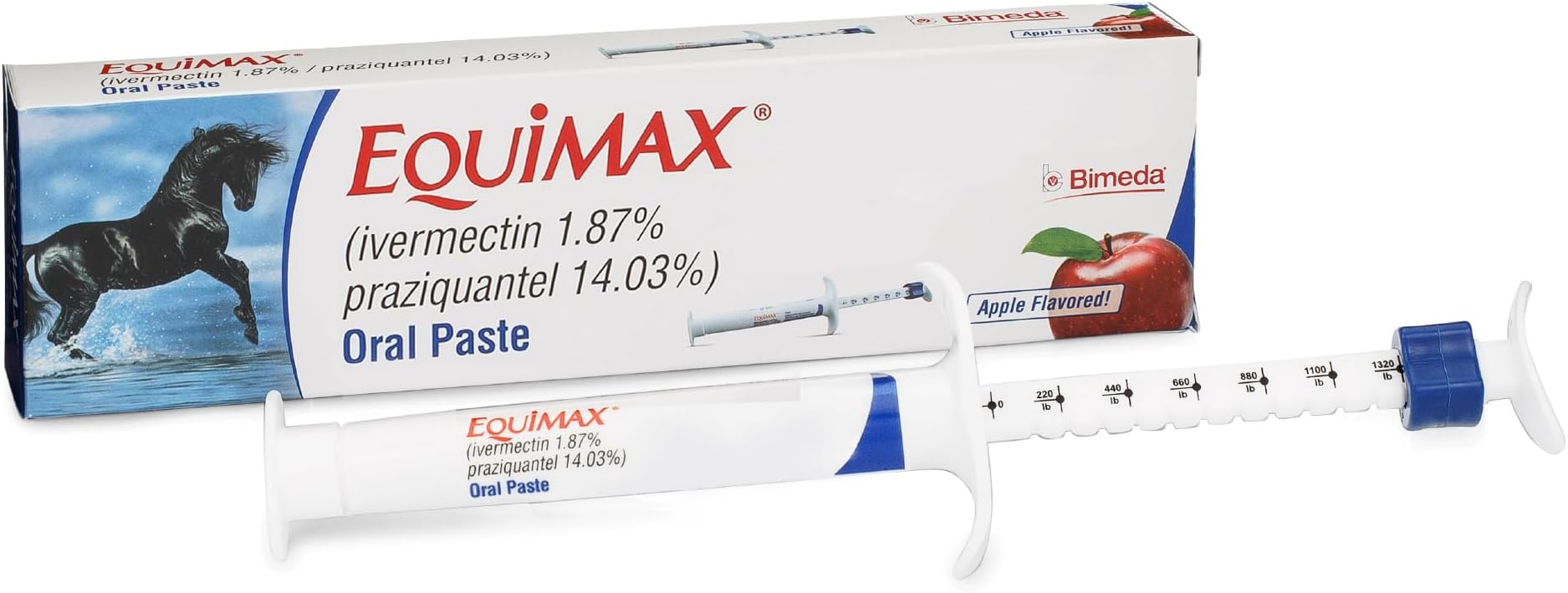 Bimeda Horse Dewormer Paste | Ivermectin & Praziquantel | Broad-Spectrum Wormer with Tapeworm Control | Safe for Foals, Pregnant Mares & Breeding Stallions