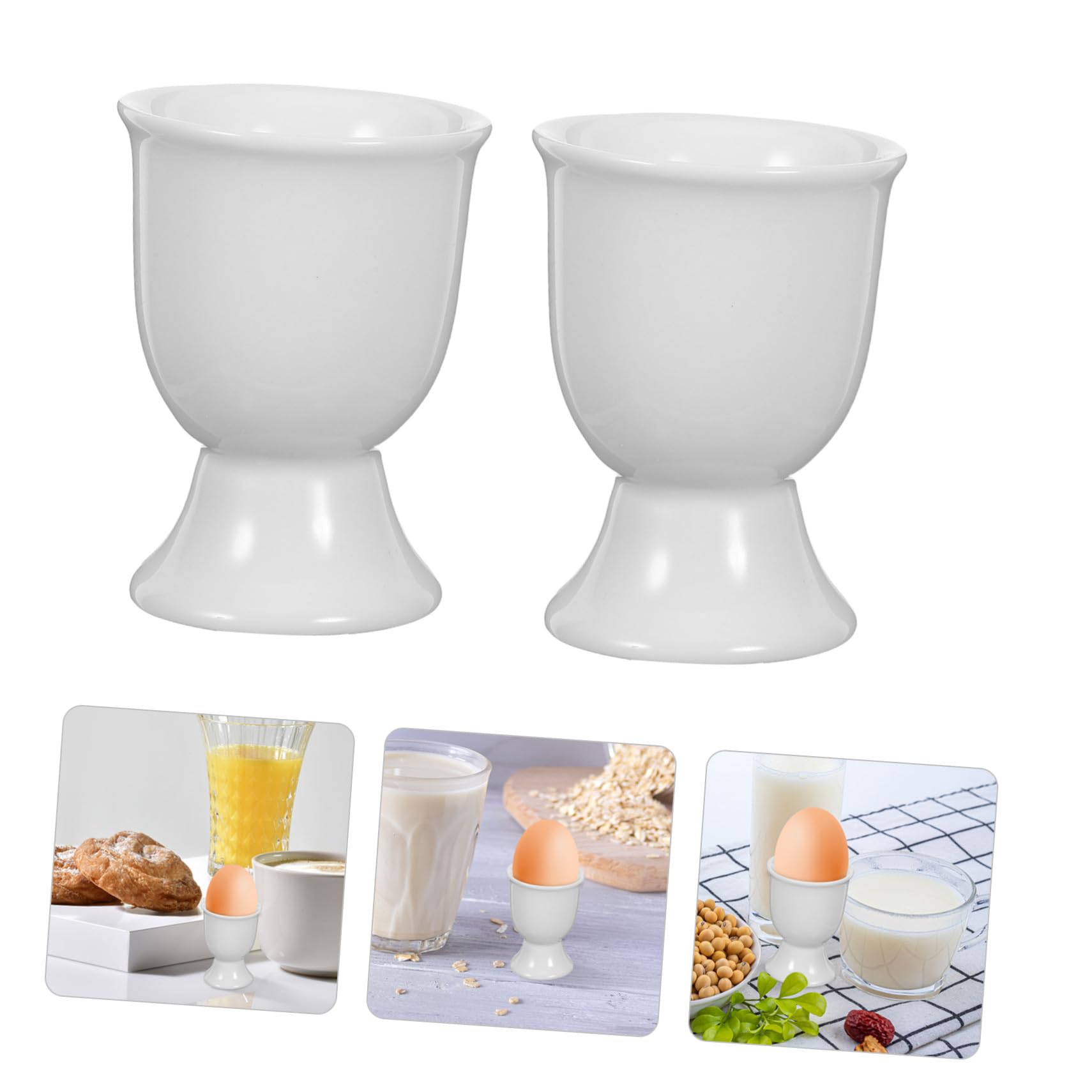 Coquetiers Blancs en Céramique Lot de 6 pour Petit-déjeuner