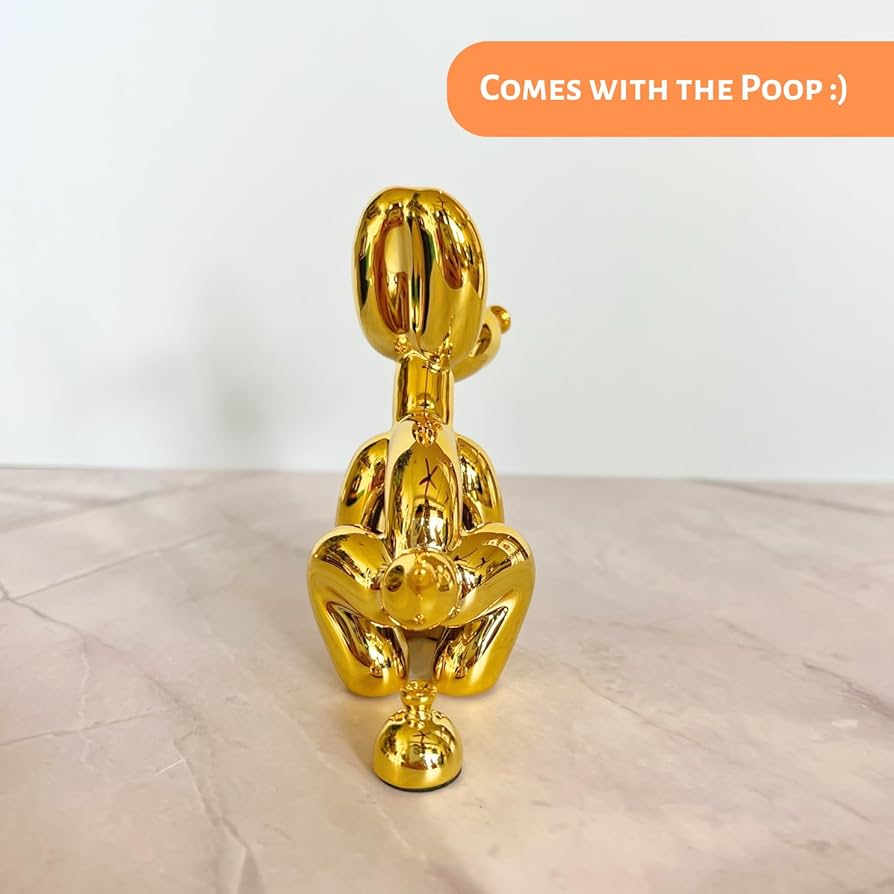 Amazon.co.jp: うんち犬の彫刻 ゴールド、ペット愛好家に楽しい