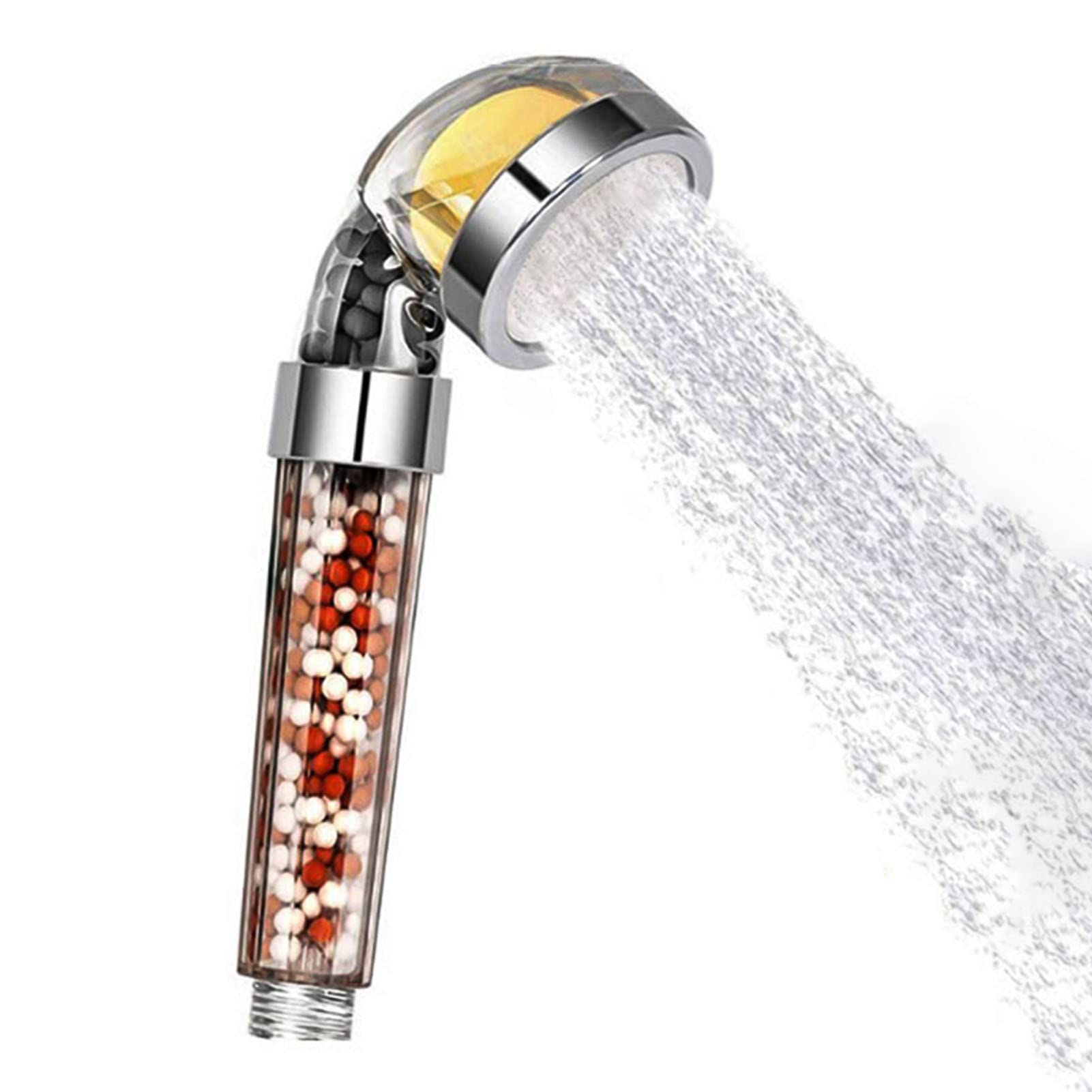Pommeau de douche haute pression filtrant aux pierres de quartz pour peau et cheveux secs