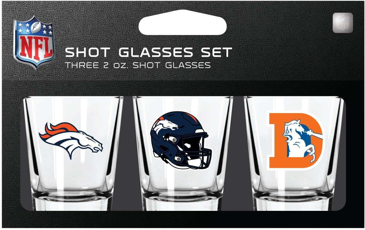 Denver Broncos 3 Pack Shot Glass Set