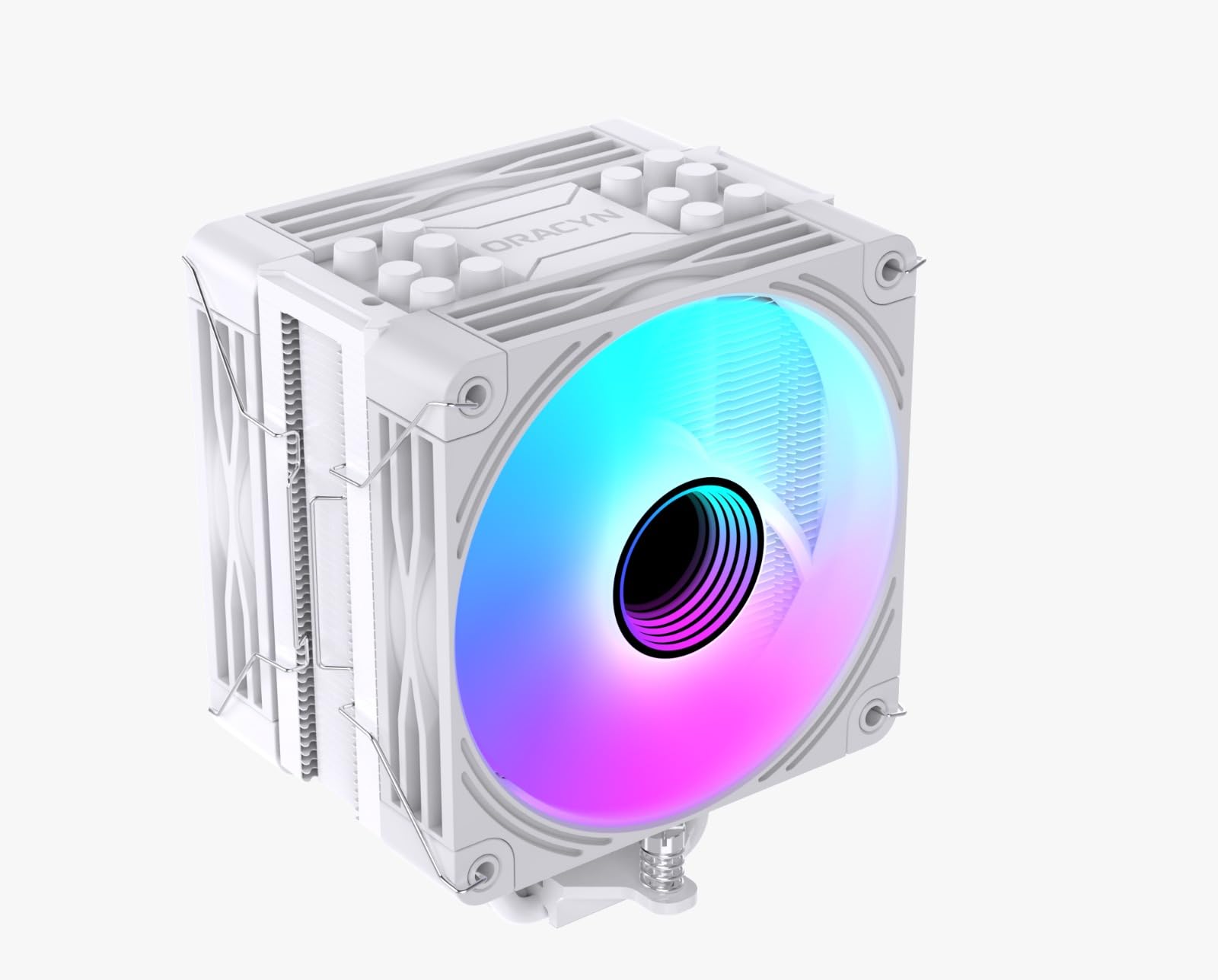 Air Cooler CPU Oracyn Branco RGB 6 Heatpipes 230W Gamer