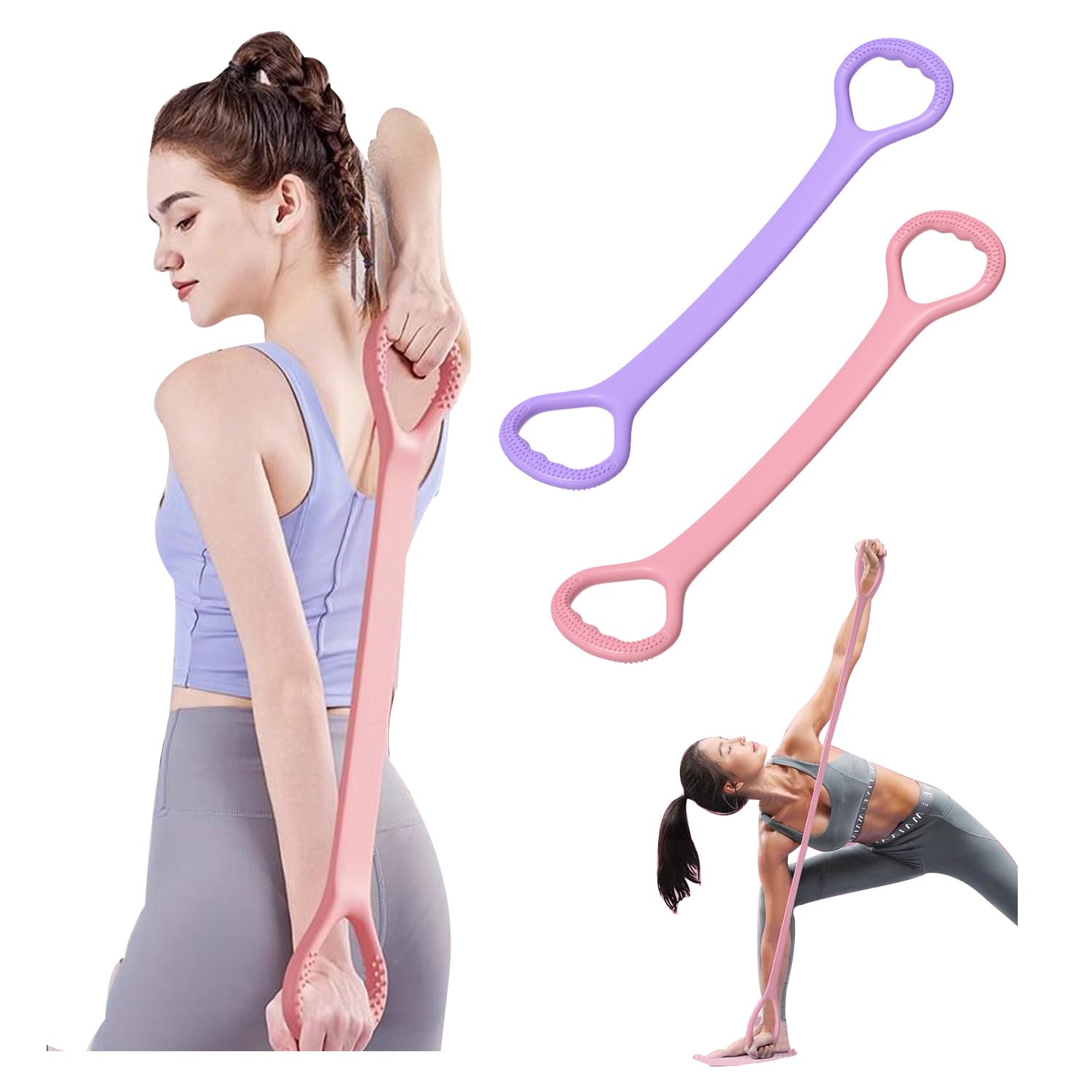 Kvittra Figure 8 Resistance Band - Arm & Shoulder Exercise Elastic Rope For Home Gym, Yoga, Physical Therapy