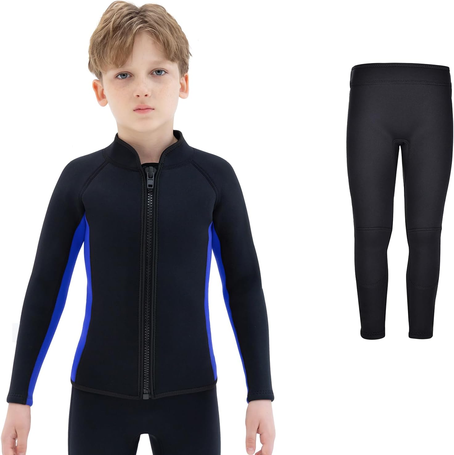 Kids Wetsuit Jacket & Pants, 3mm Neoprene Children's Wet Suit Top Shirt Boys Girls Toddler Youth for Swimming Surfing Dive Snorkeling Water Sports (Tops 6, Pants 6)