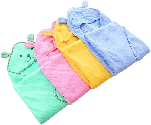 Miniatura 4 de TONWHAR Toalla de baño con capucha para bebé, 100% algodón, toalla de ducha súper absorbente, regalo con Newbron, toalla de baño con orejas de oso