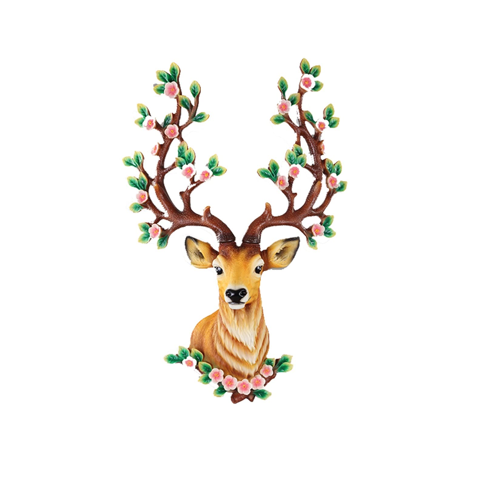 Decorazione da parete Testa di cervo Decorazione da parete, Artigianato in resina Arazzi decorativi, Finta testa di animale Decorazione da parete per soggiorno Uffici Camera da letto Comodino Regalo,