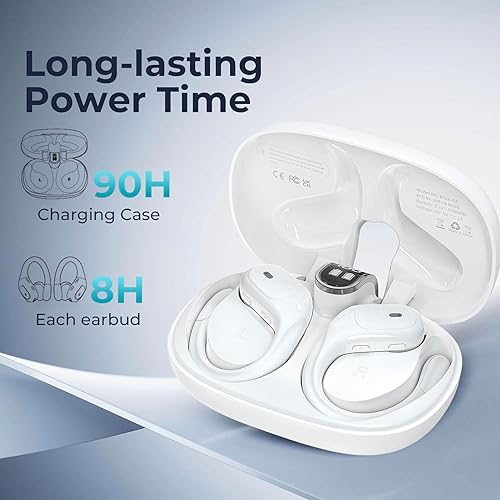 Miniatura 5 de Auriculares inalámbricos Bluetooth auriculares deportivos con 90 horas de reproducción gancho para la oreja pantalla LED estuche de carga IPX7