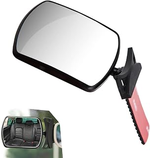Car Interior Rearview Mirror, Degrees Freely Adjustable Rear-seat Specific Rearview Mirror, Wide-angle HD Curved Surface Auxiliary Observation Tool, for Most Cars (White)