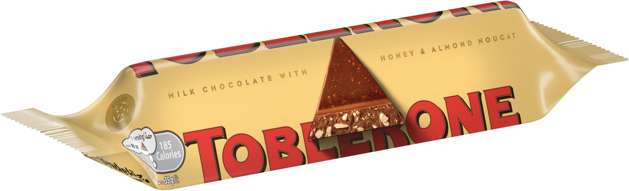 Toblerone Swiss Milk Chocolate Bar with Honey and Almond Nougat 35G