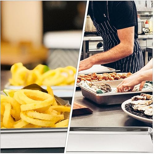 Miniatura 9 de Bandeja de barbacoa de acero inoxidable, bandeja rectangular de alimentos para hamburguesas, bandejas de metal para hornear, platos de cena de