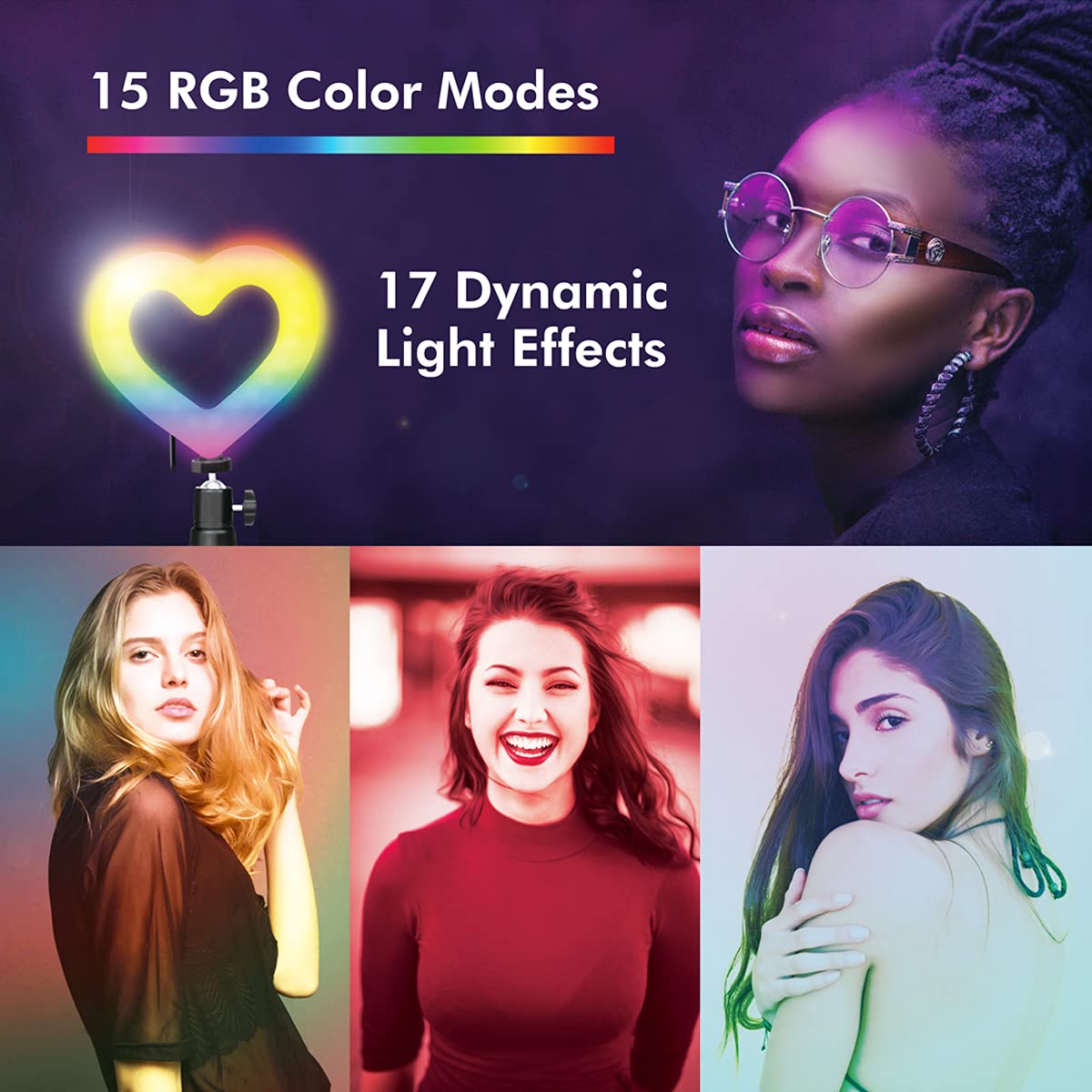 LogiLink AA0155 - statyw LED w kształcie serca (96 diod LED) z 17 dynamicznymi efektami świetlnymi i 15 trybami kolorów RGB