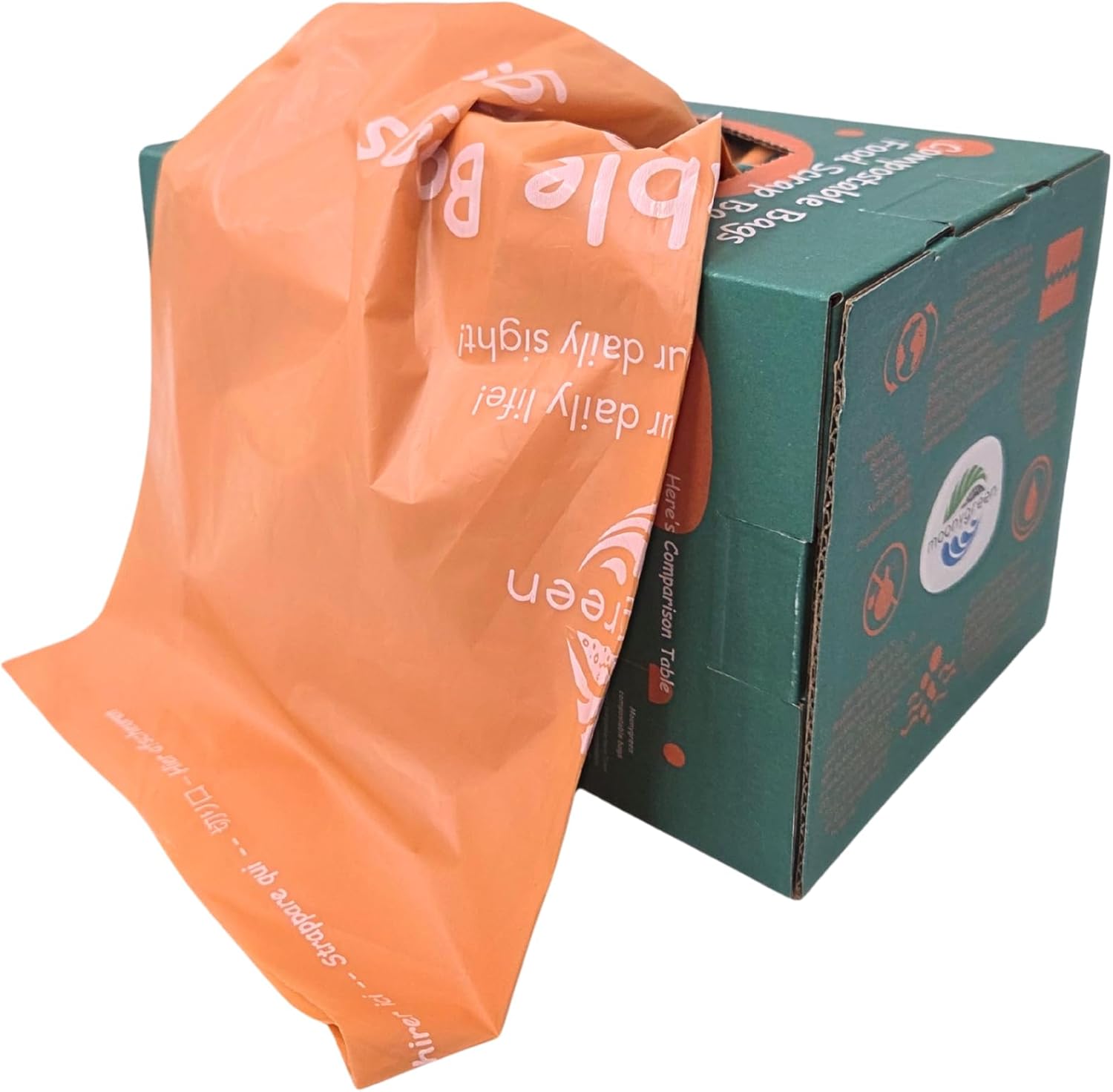 Product image of Compost Bags Small Trash Bags 2.6 Gallon, Extra Thick, US BPI ASTM D6400 Certified Compostable Food Scrap Kitchen Waste Bags, 100 Count