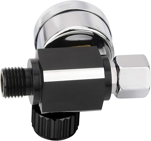 Miniatura 4 de Válvula reguladora de ajuste de aire con manómetro para pistola pulverizadora y herramientas neumáticas (14" NPT)