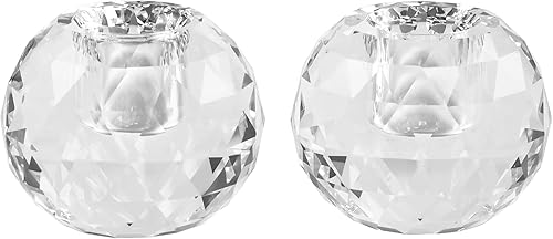 Miniatura 6 de Kitcom Candelabro cónico de cristal con diseño de panal cortado a mano, decoración de banquete de boda para cena de 2.4 x 3.2 pulgadas de ancho