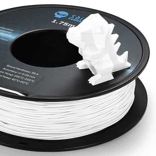 Vista 56 de Bobina de filamentos para impresoras 3D SainSmart, 0.06 pulgadas, flexible, TPU, 1,7 libras, Negro, 1