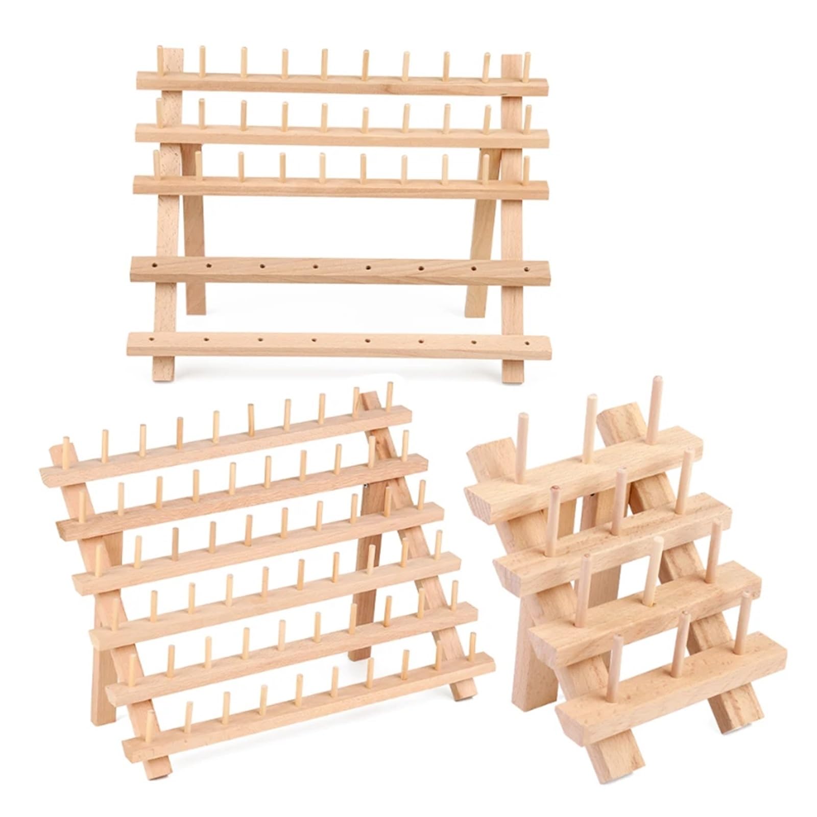 Spulenständer aus Draht Aufbewahrungsbox for Nähgarn aus Holz, Spulengarnhalter, Heimstickerei, Klapprahmen, Nähständer, Organizer in Mehreren Größen(60 Column)