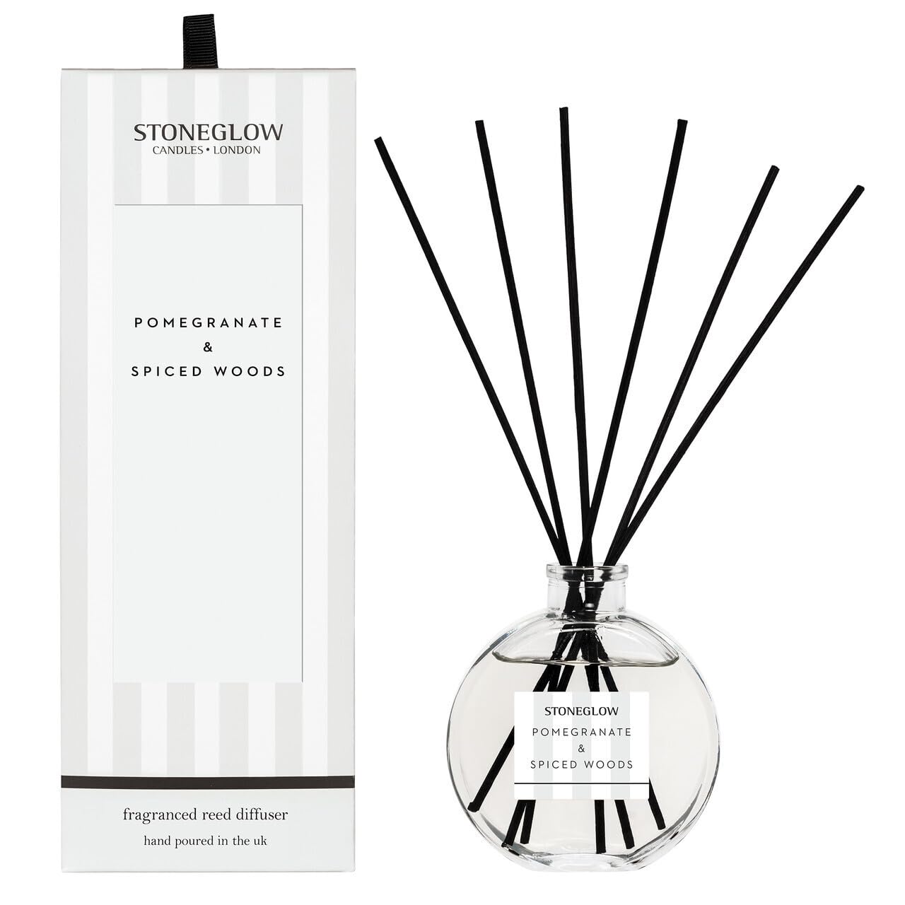 Stoneglow Modern Classics Pomegranate & Spiced Woods Scented 120ml, White