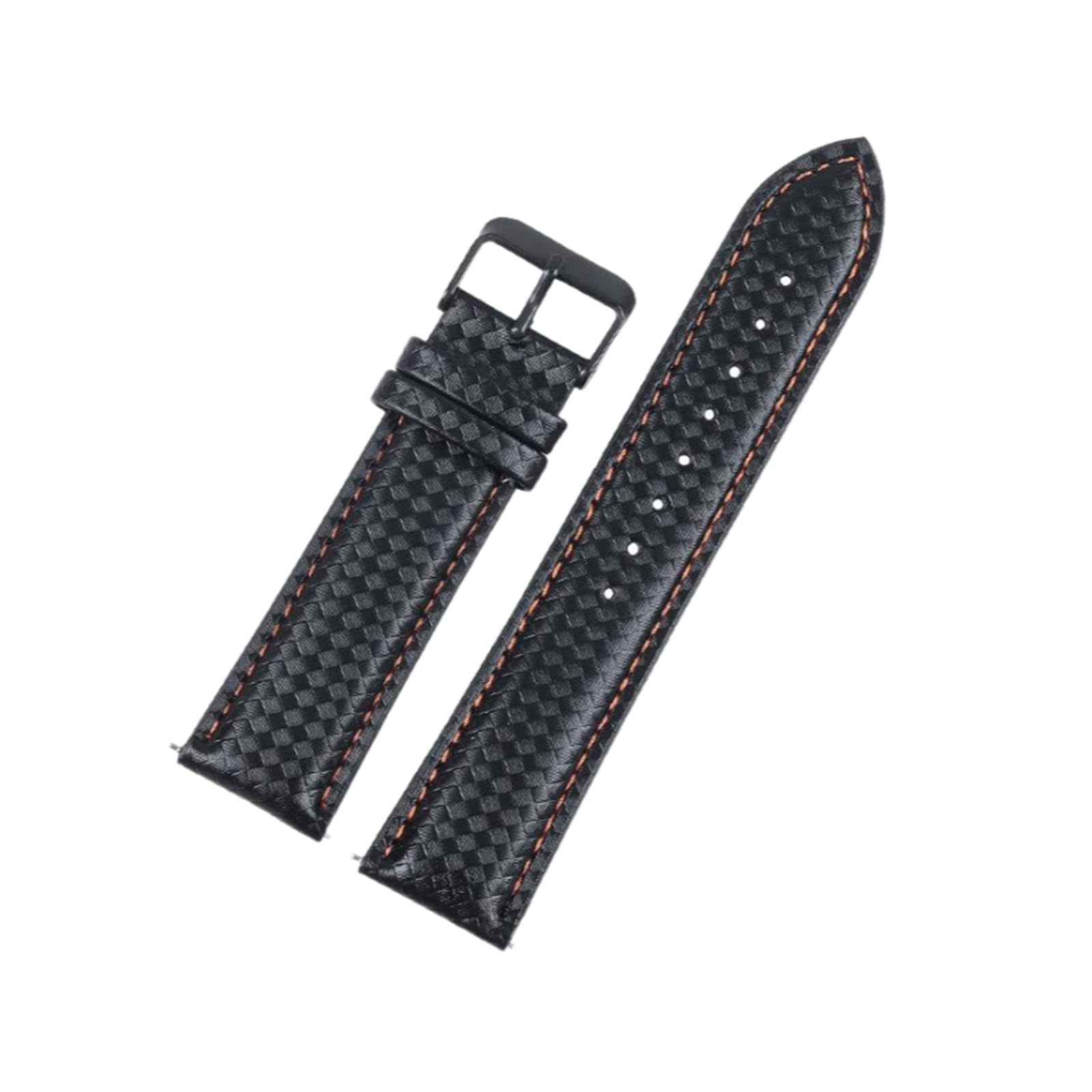 Bracelet montre interchangeable à libération rapide en cuir bovin carbone - 8