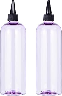 Yebeauty Hair Color Bottle, 2 Pack 500ml/ 16.9 Ounce Hair Color Applicator Bottle for Hair Clear Purple Hair Dye Bottle Applicator with Twist-On Top Tip Cap