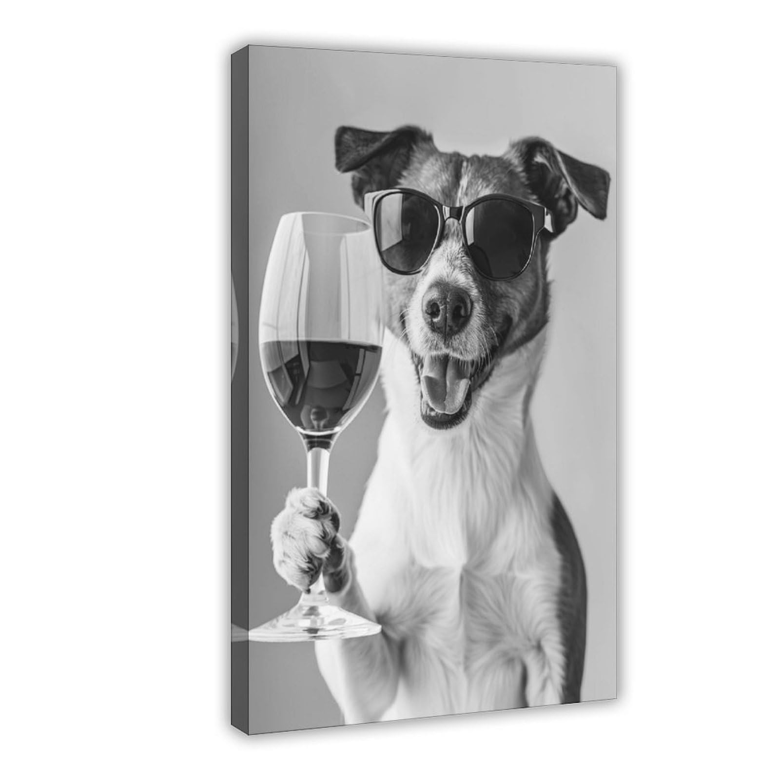 Ncudank Jack Russell Drinking Canvas Poster Bedroom Decor Landscape Office Room Decor Gift 16X24inch(40X60cm)