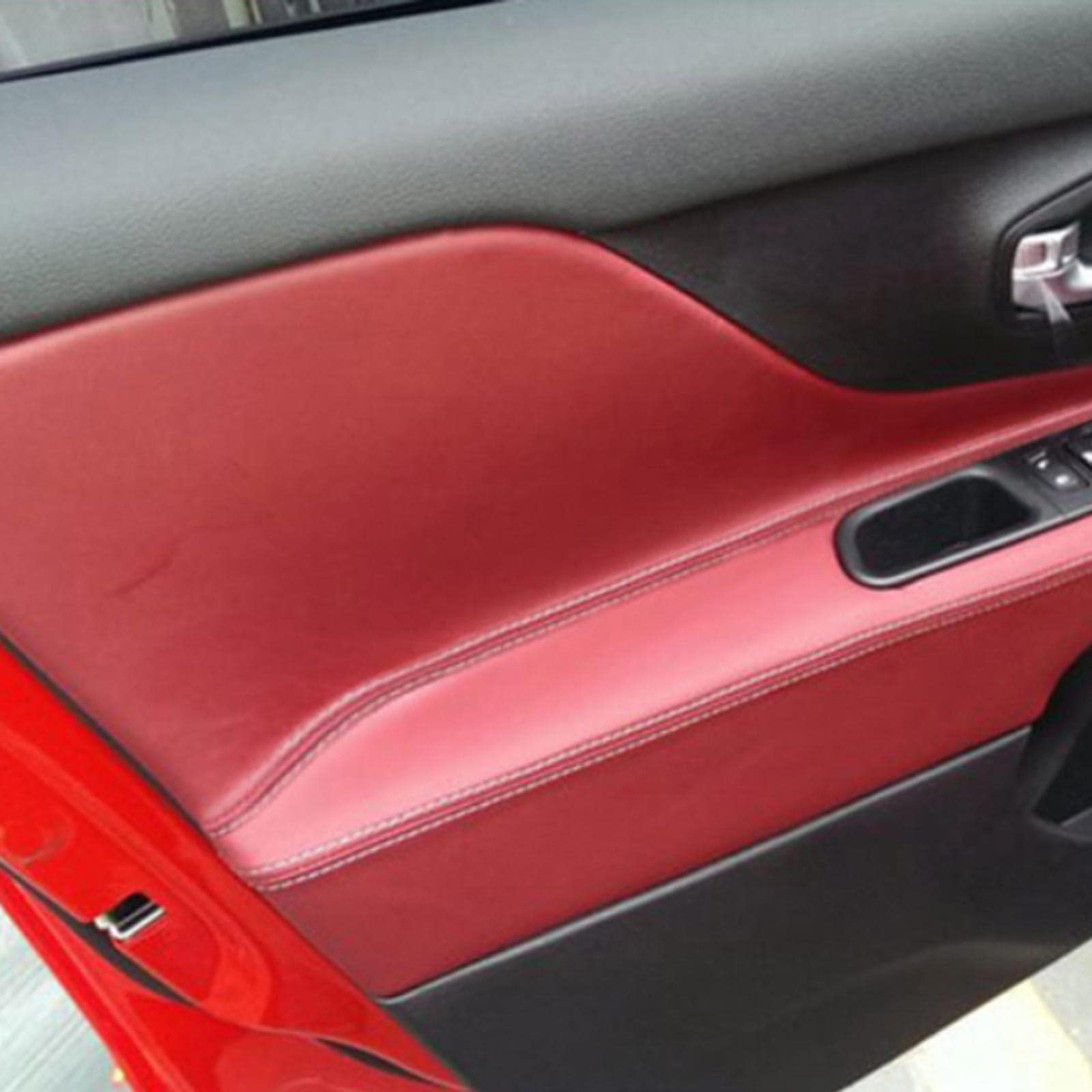 4 pz/set In Pelle Morbida Auto Porta Bracciolo Pannello Copertura Della Pelle Sticker Trim, Misura per Jeep Renegade 2015 2016 2017