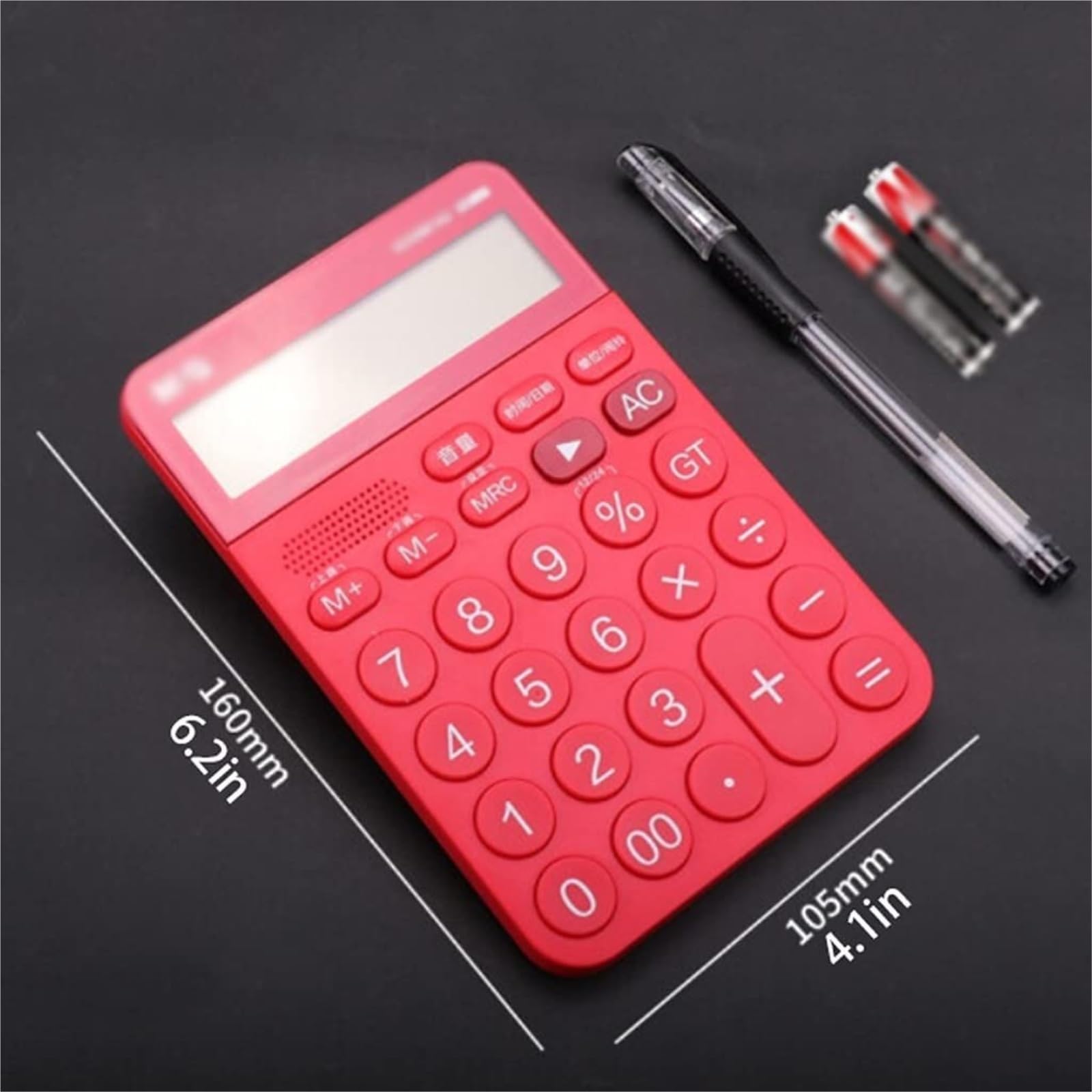 Calculatrice Calculatrice De Type Voix Prononciation Petite Calculatrices Électroniques Professionnelles Bureau Office(Rot)