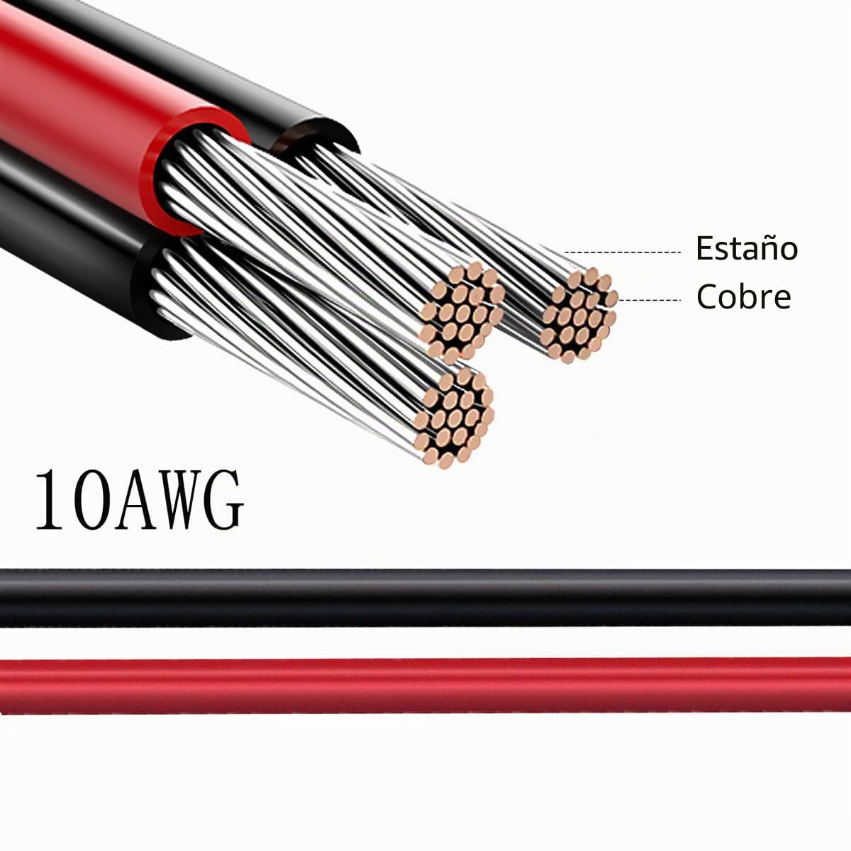 Cable solar de 3 m (XT60, 10 AWG, 6 mm2, compatible con Ecoflow, Bluetti, Anker)