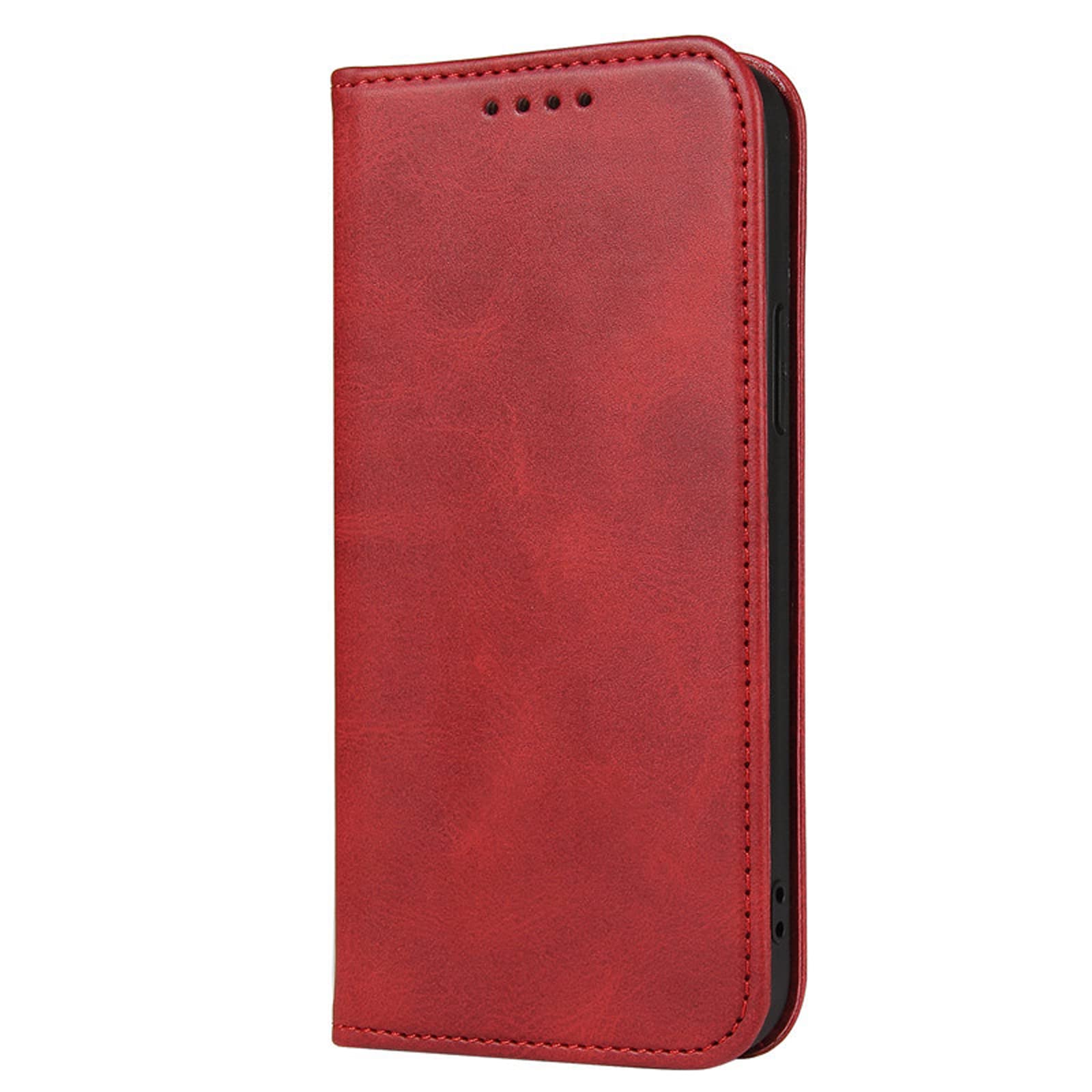 LTL Etui na telefon do iPhone 13 Mini/13/13 Pro/13 Pro Max, ręcznie robione skórzane etui z klapką z przegródkami na karty, etui na telefon, magnetyczne zamknięcie, czerwone, 13 mini 5,4 cala