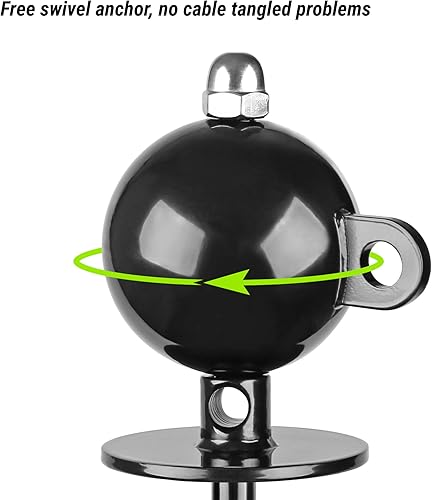 Miniatura 4 de SELEWARE Estaca de amarre para perros al aire libre antioxidante para perros grandes de hasta 220 libras, rotación libre, estaca para perros, equipo