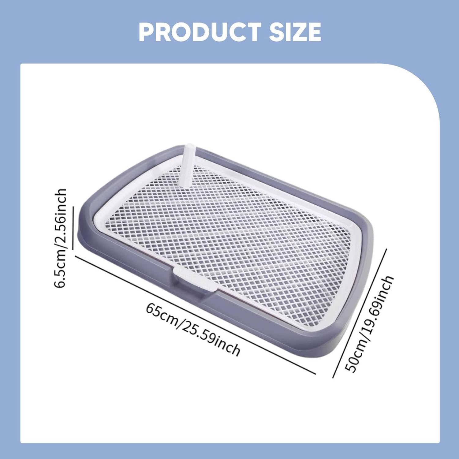 Generic Dog Potty Toilet Portable Indoor Pet Dog Training Toilet with Post for Indoor Porch Floor, Gray