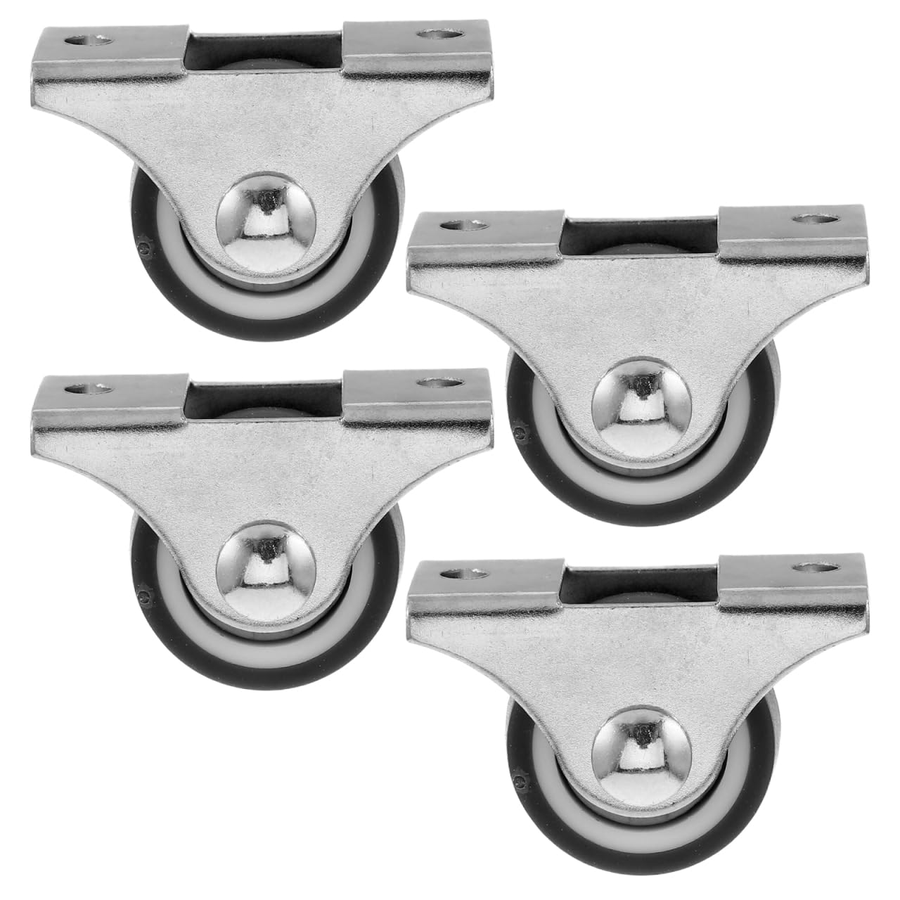 ULTECHNOVO 4pcs Silent Rubber Wheel Casters for Furniture and Dresser, Stainless Steel Material with High