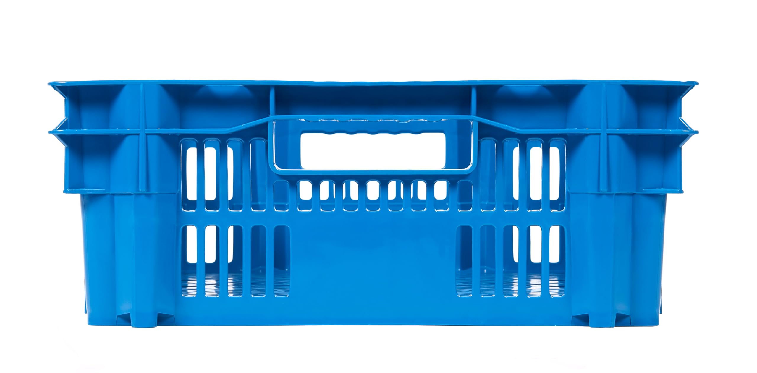 Set di 10 Casse Cassette Cestini Agricoli Jestic | 59x39,5x15 cm | per Carne Pesce Frutta Verdura Dura | CE 1935/2004 | Impilabili | Blu | in Plastica