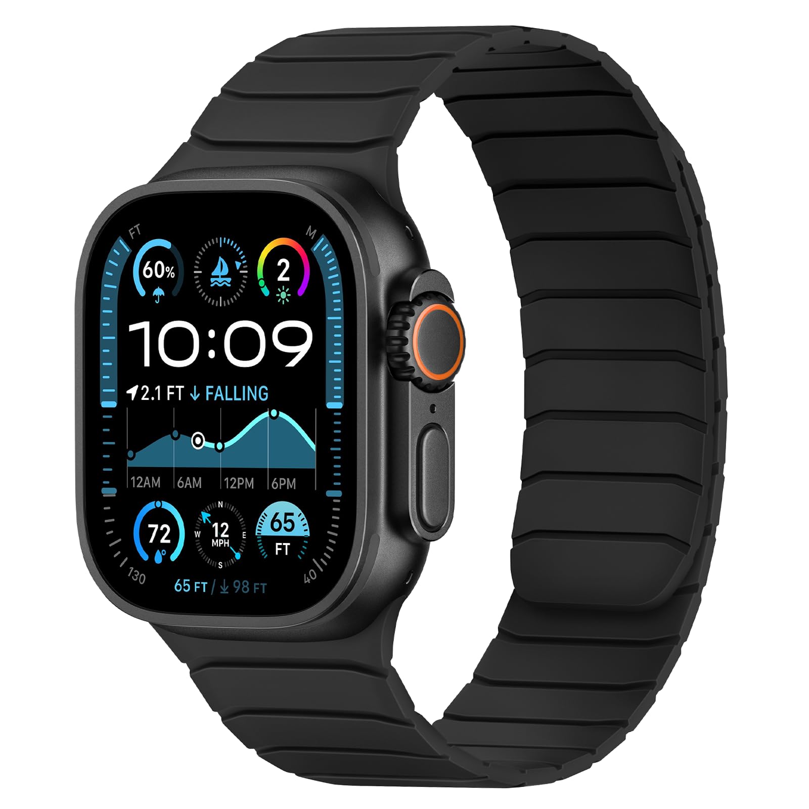 Tasikar Bransoleta magnetyczna kompatybilna z Apple Watch 49mm 46mm 45mm 44mm 42mm 41mm 40mm 38mm Miękki silikonowy pasek wymienny kompatybilna z Ultra SE Series10 9 8 7 6 5 4 3 2 1