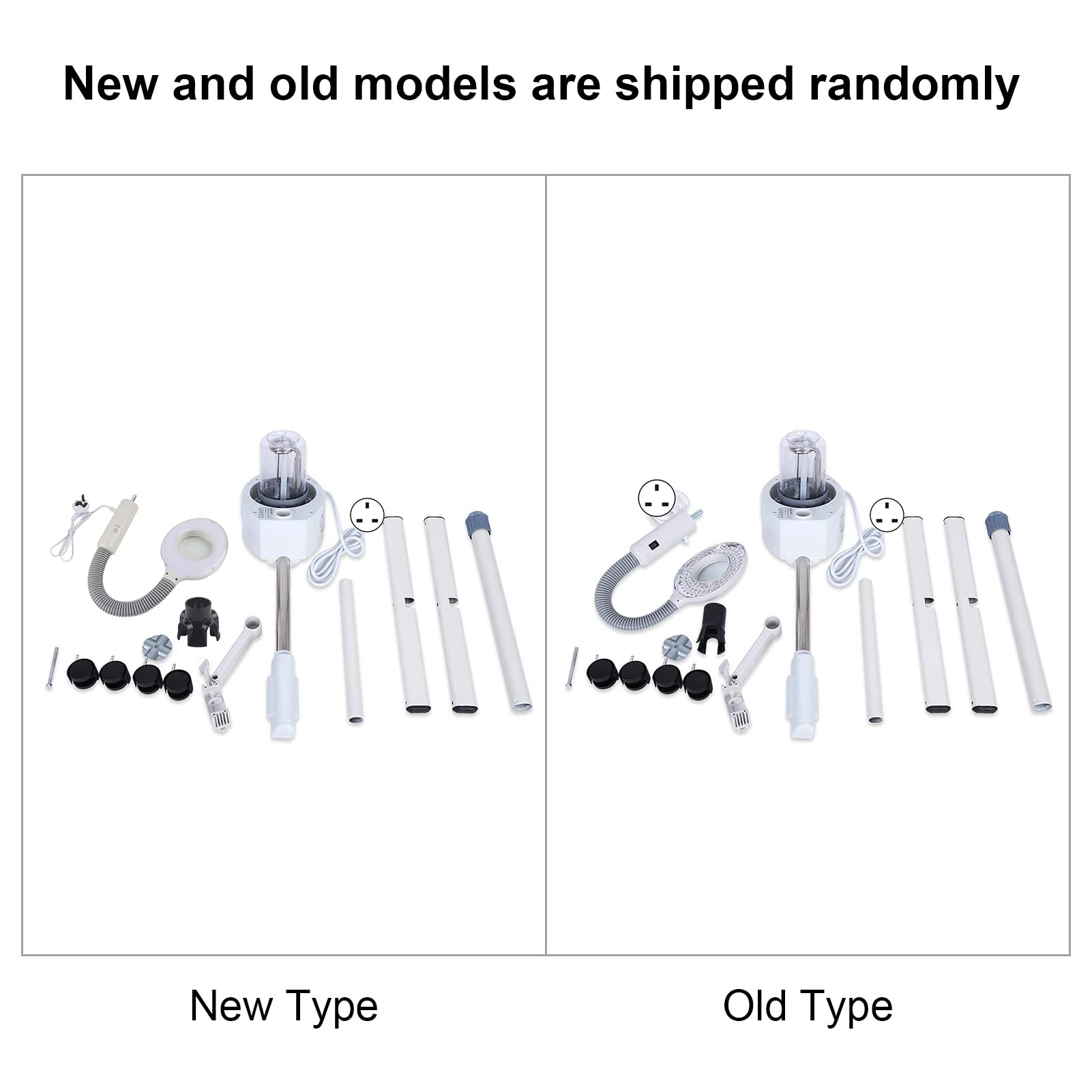 Alvinlite Facial Steamer 2-in-1 Pro on Wheels Ionic Ozone Facial Steamer with LED 5X Magnifying Floor Lamp Machine Hot Mist Function Stand for Personal Home Salon Spa Skin Cleaning